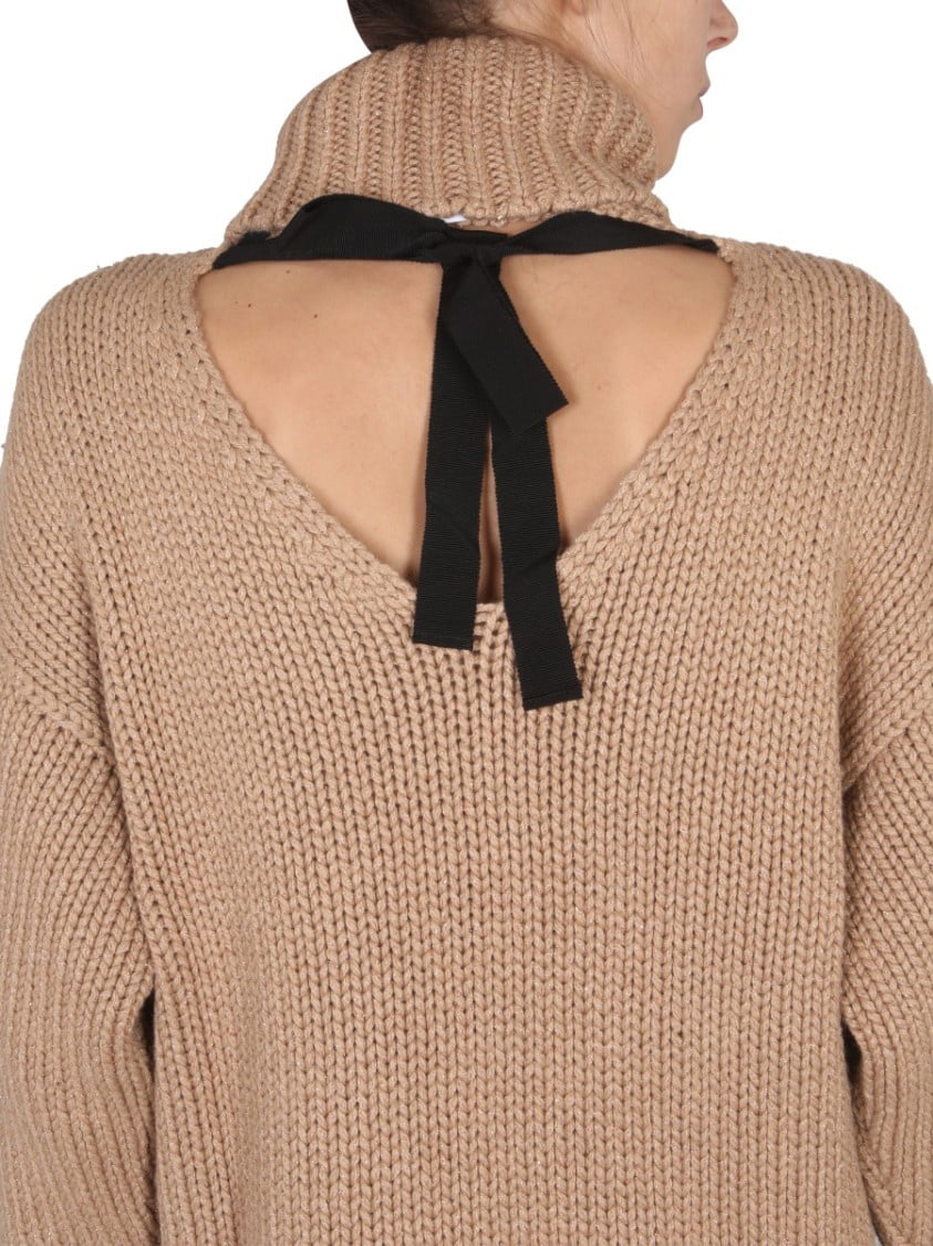 RED Valentino Wool And Lurex Blend Sweater Bruin
