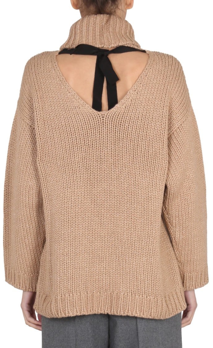 RED Valentino Wool And Lurex Blend Sweater Bruin