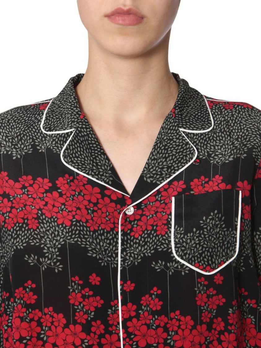 RED Valentino Shirt With Dreaming Peony Print Zwart