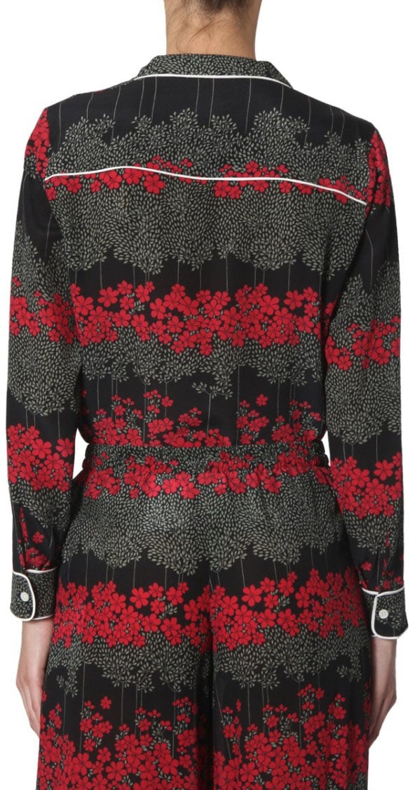 RED Valentino Shirt With Dreaming Peony Print Zwart