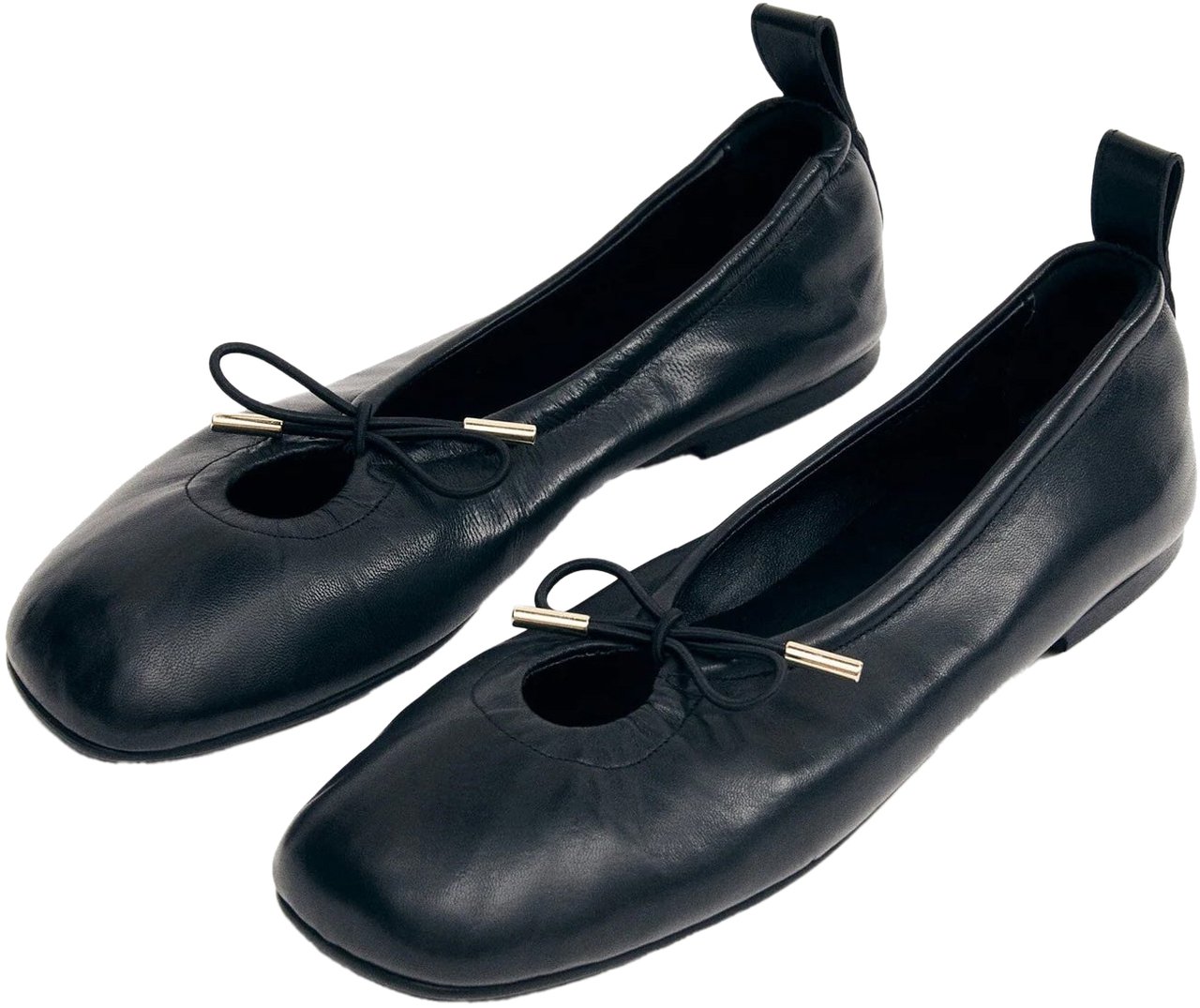 Redwings & Alohas Ballerine Rosalind Flat Leather Nere Roze