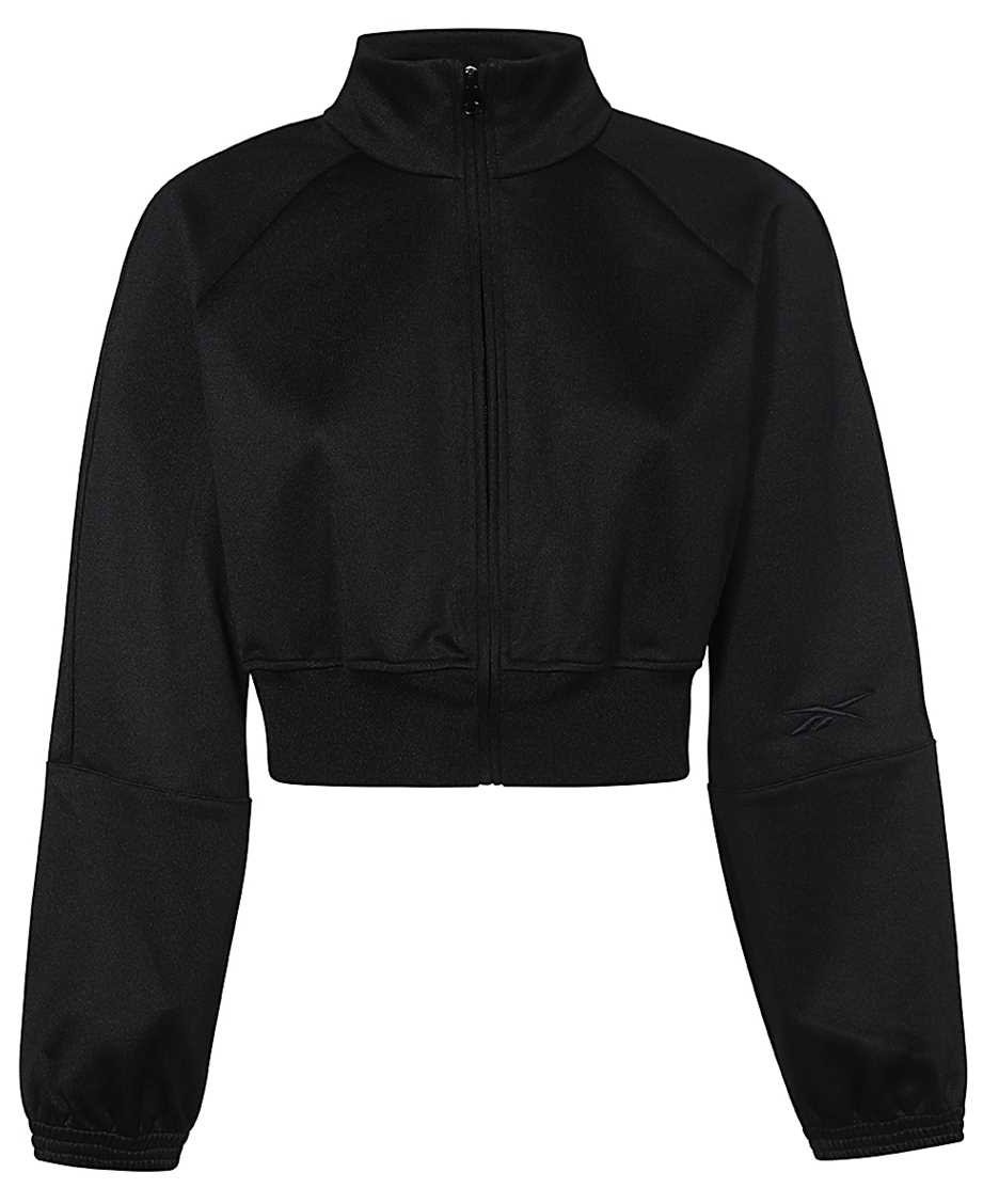 Reebok Techno fabric full-zip sweatshirt Zwart