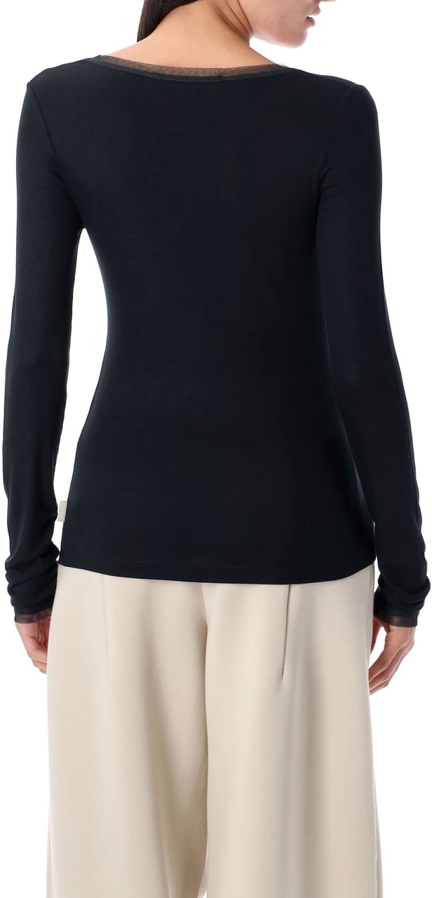 REMAIN Birger Ls Top Rib Jersey Antracite Zwart