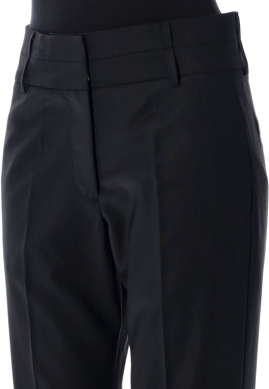 REMAIN Birger Double Waistband Pant Nero Zwart