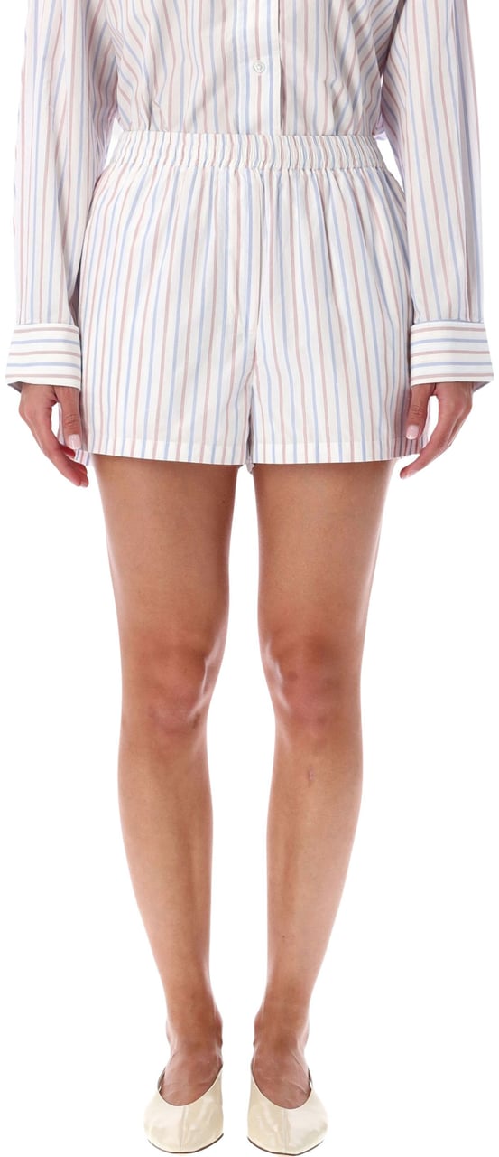 REMAIN Birger Popeline Short White Stripe Wit