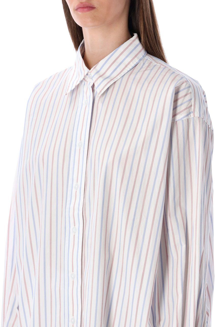 REMAIN Birger Oversized Shirt White Stripe Wit