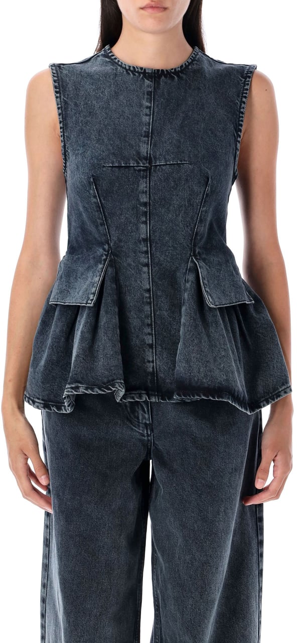 REMAIN Birger Peplum Top Nero Zwart