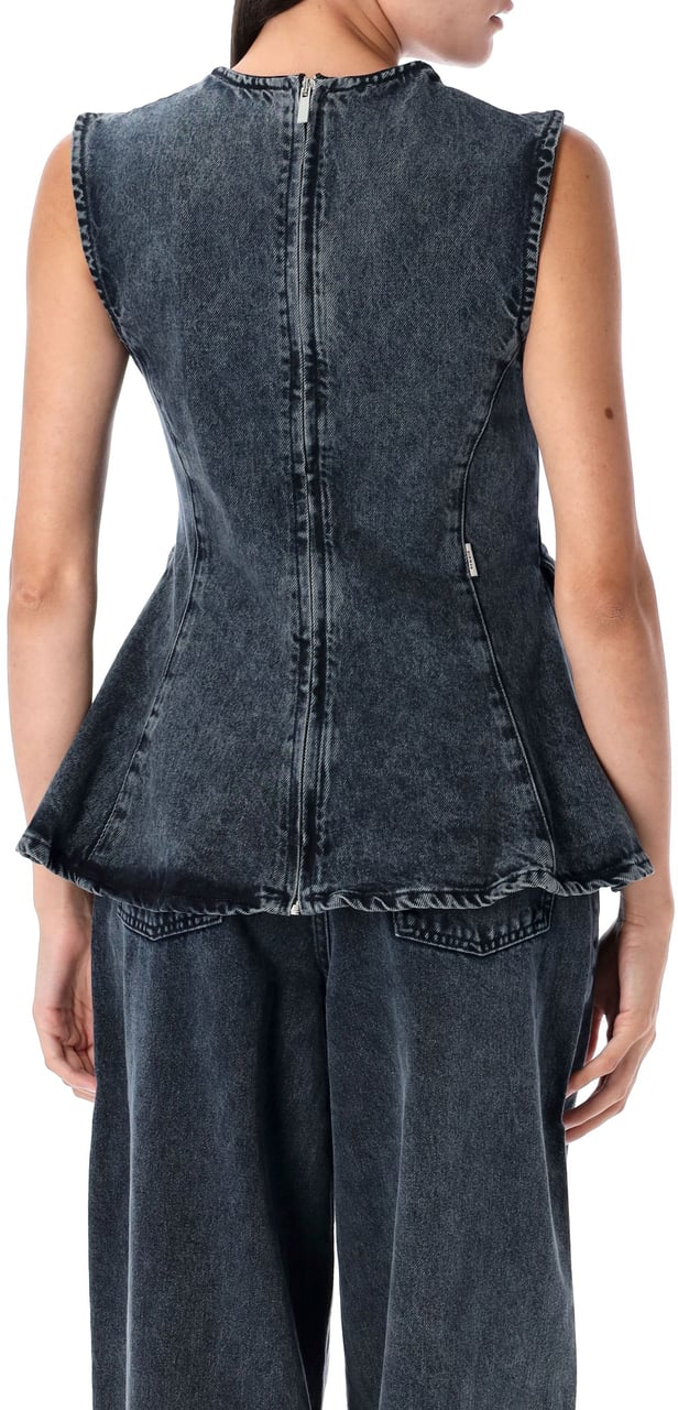 REMAIN Birger Peplum Top Nero Zwart