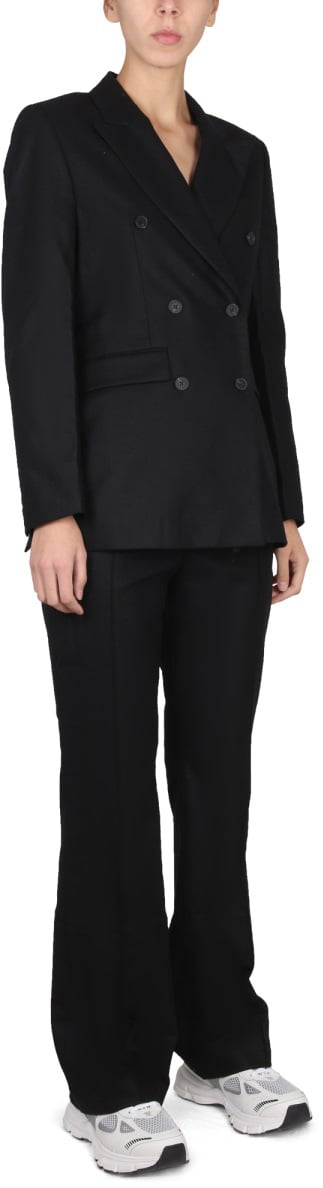 REMAIN Birger High-Waisted Straight-Leg Twill Pants Zwart