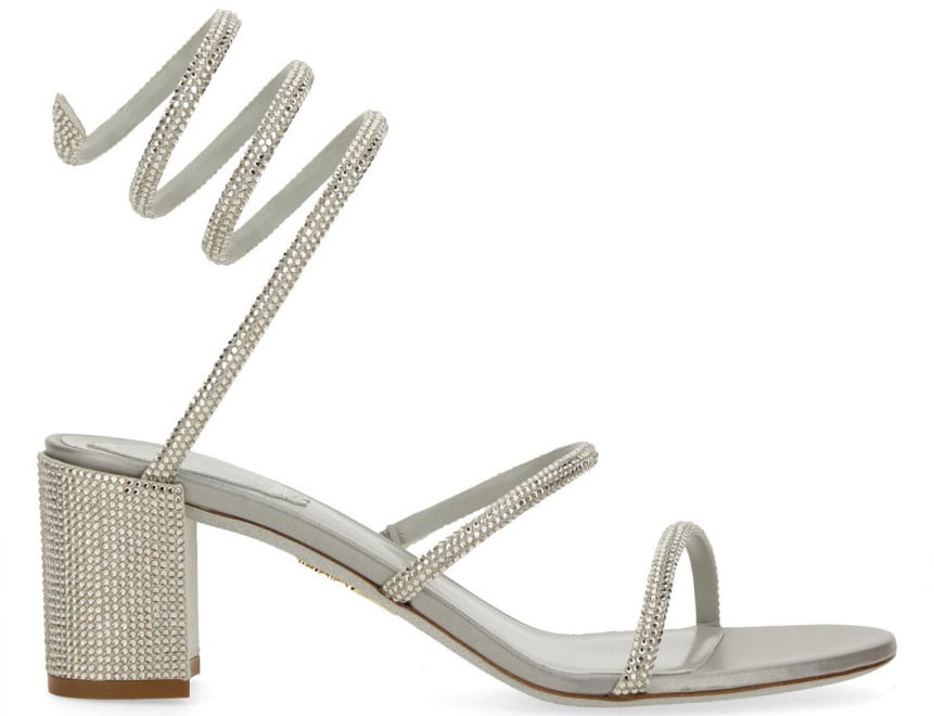 Rene Caovilla "CLEO" SANDAL WITH CRYSTALS Zilver