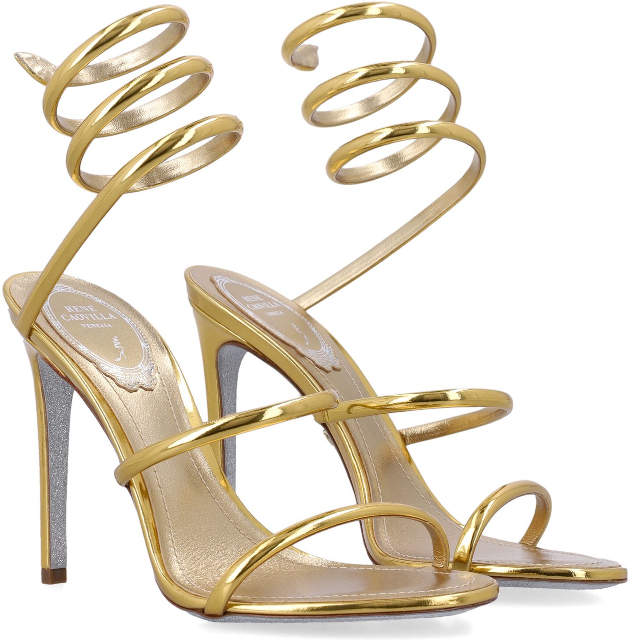 Rene Caovilla Cleo 105 Mirror Calf Oro Goud