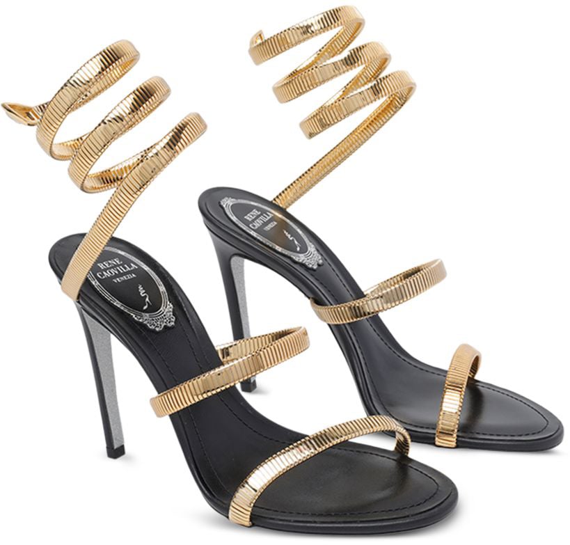 Rene Caovilla Sandals Gold Goud