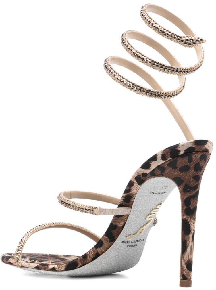 Rene Caovilla Sandals Leopard Print Bruin
