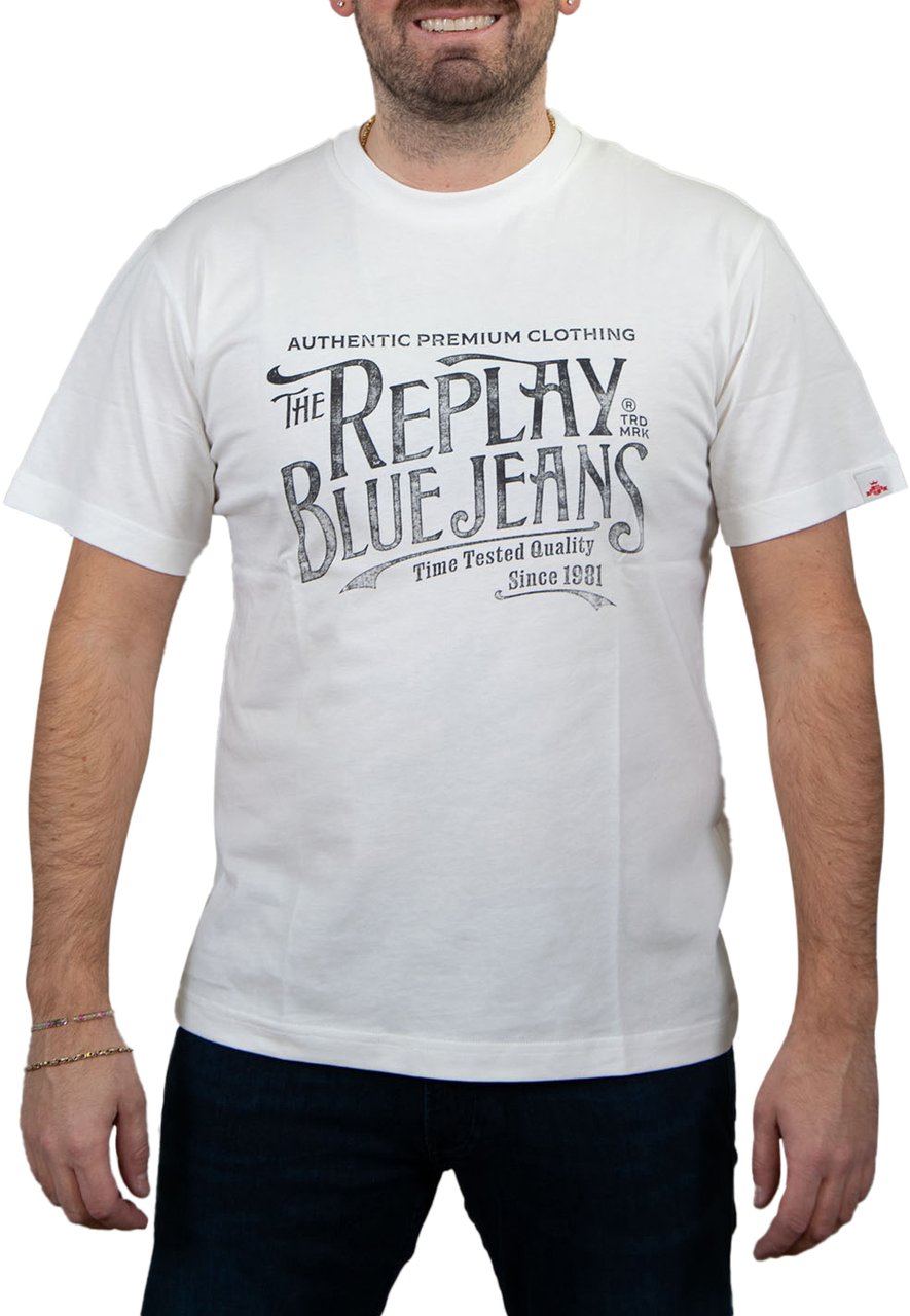 Replay Replay T-Shirt Royal Eagle Wit