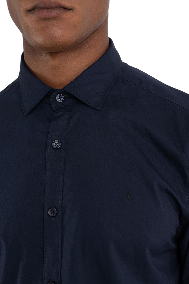 Replay Replay Cotton Shirt Blauw