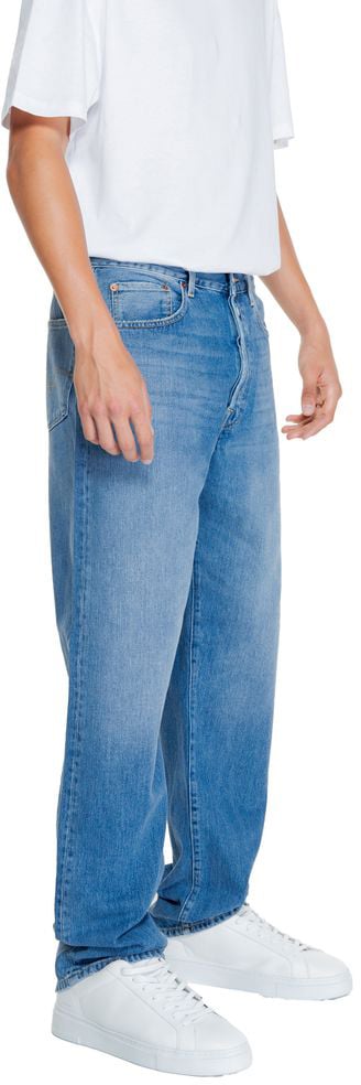 Replay Blue Cotton Relaxed Fit Jeans Blauw