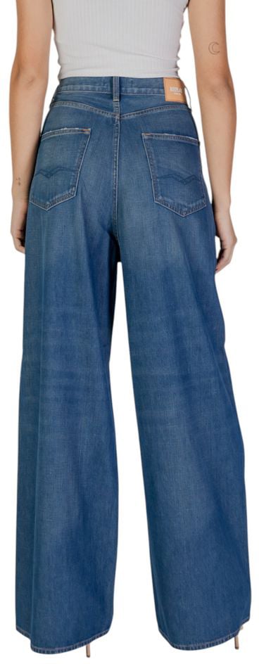 Replay Blue Cotton Bootcut Jeans Blauw