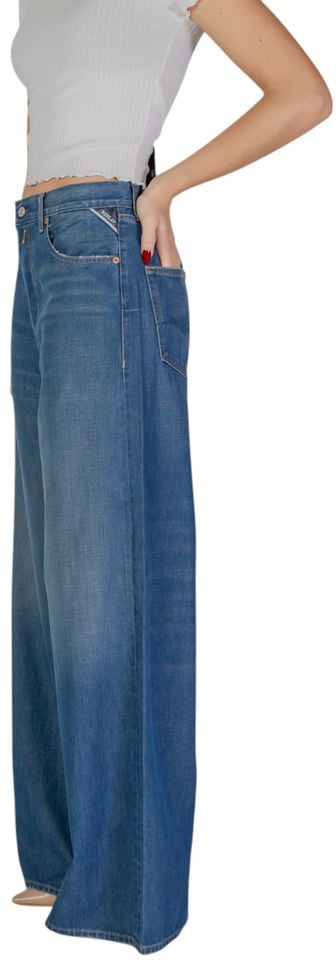 Replay Blue Cotton Bootcut Jeans Blauw