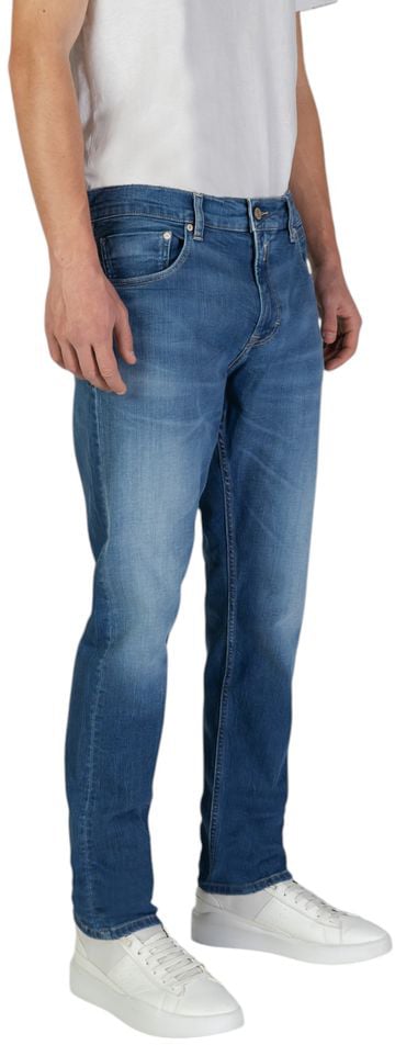 Replay Blue Cotton Slim Fit Jeans Blauw