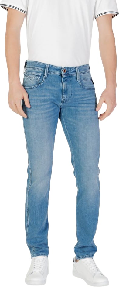 Replay Blue Cotton Skinny Jeans Blauw