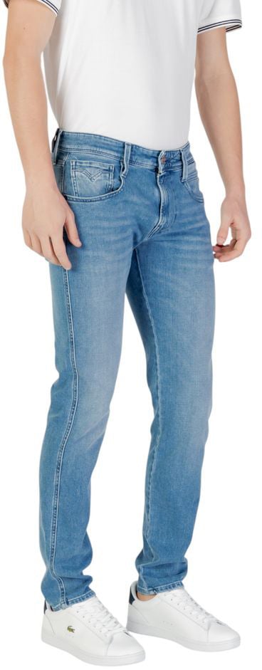 Replay Blue Cotton Skinny Jeans Blauw
