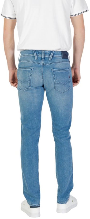 Replay Blue Cotton Skinny Jeans Blauw