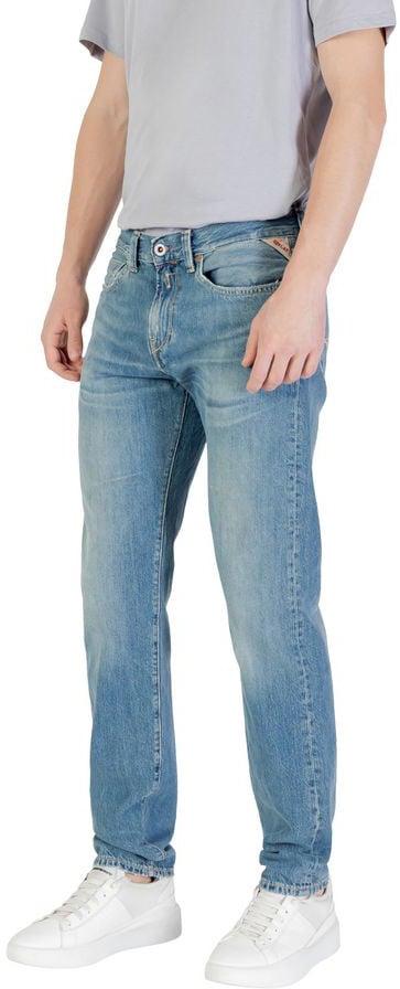 Replay Blue Cotton Skinny Jeans Blauw