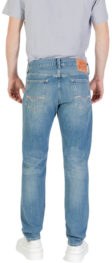 Replay Blue Cotton Skinny Jeans Blauw