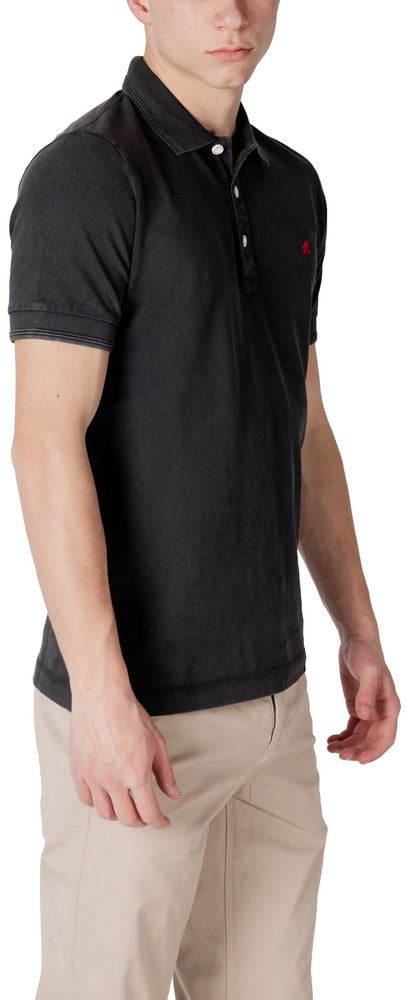 Replay Black Cotton Polo Shirt Zwart