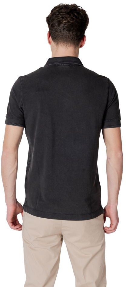 Replay Black Cotton Polo Shirt Zwart