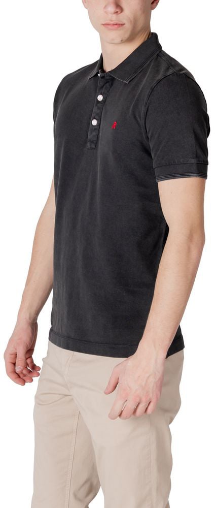 Replay Black Cotton Polo Shirt Zwart