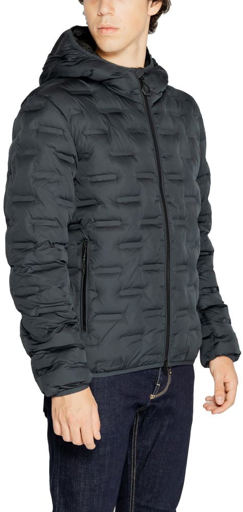Replay Blue Polyester Full-Length Jacket Blauw