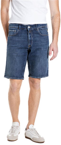 Replay Replay Stretch Short Blauw