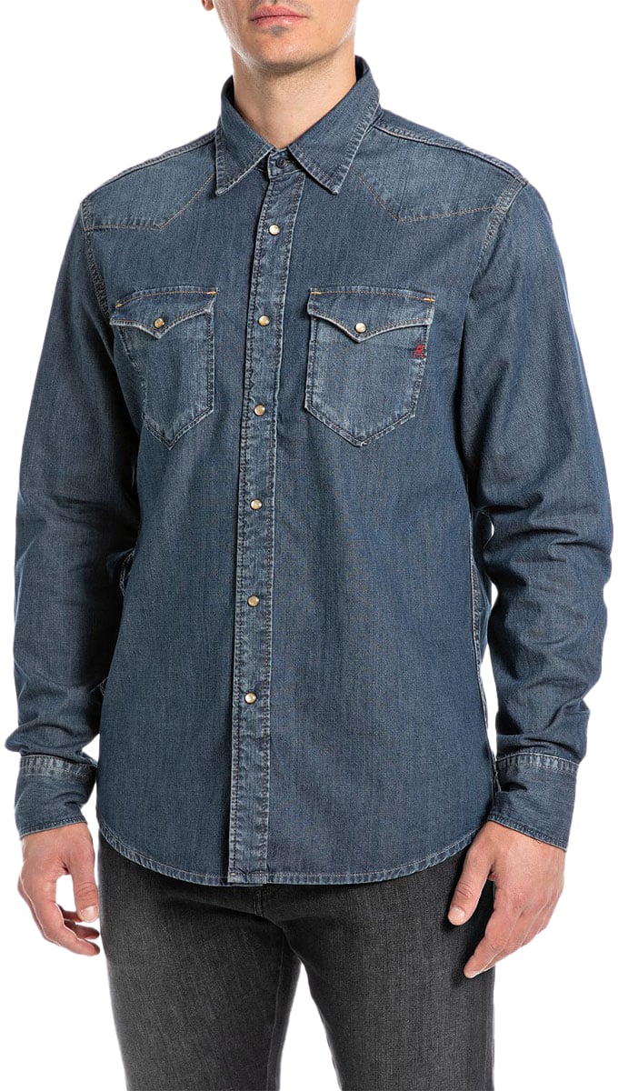 Replay Camicia Blauw