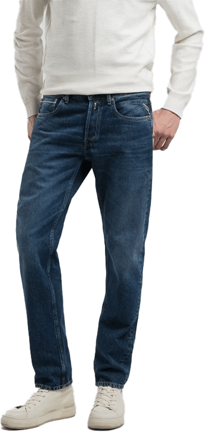 Replay Replay Grover Straight Fit Blauw