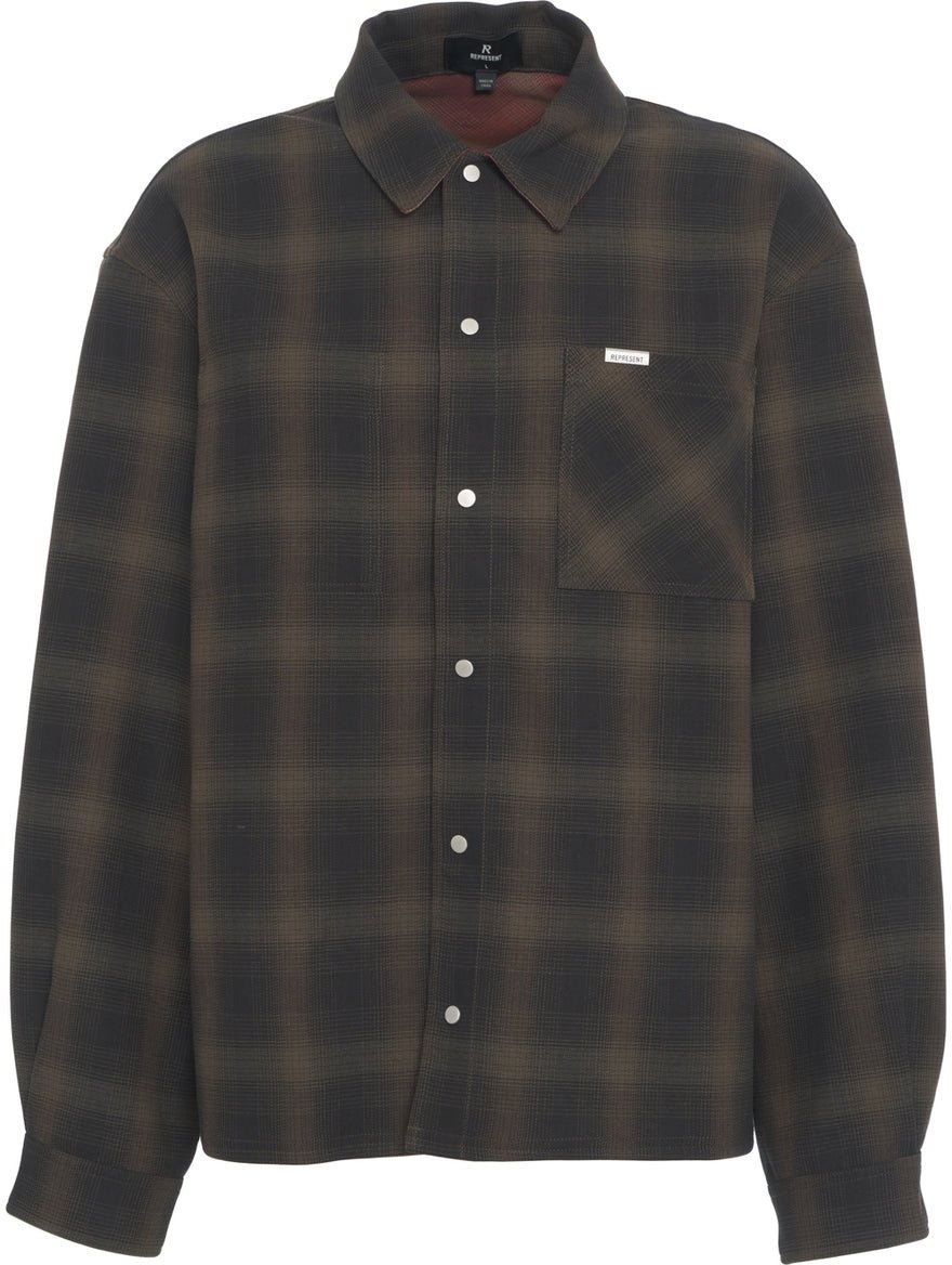 Represent Check overshirt Zwart