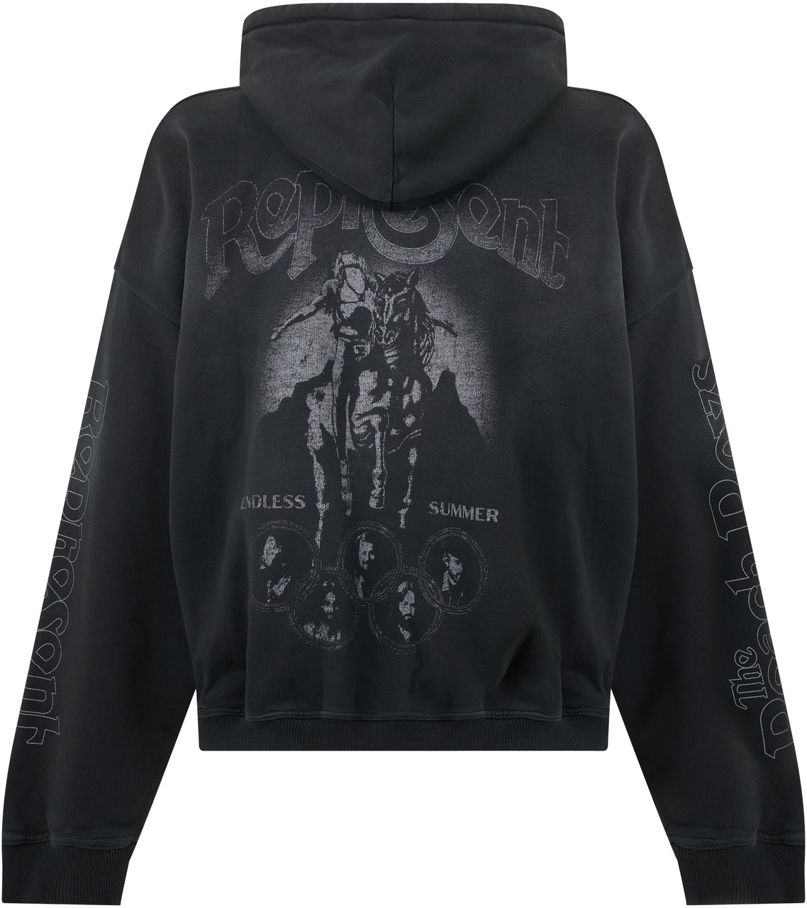 Represent Hooded sweatshirt with zip Zwart