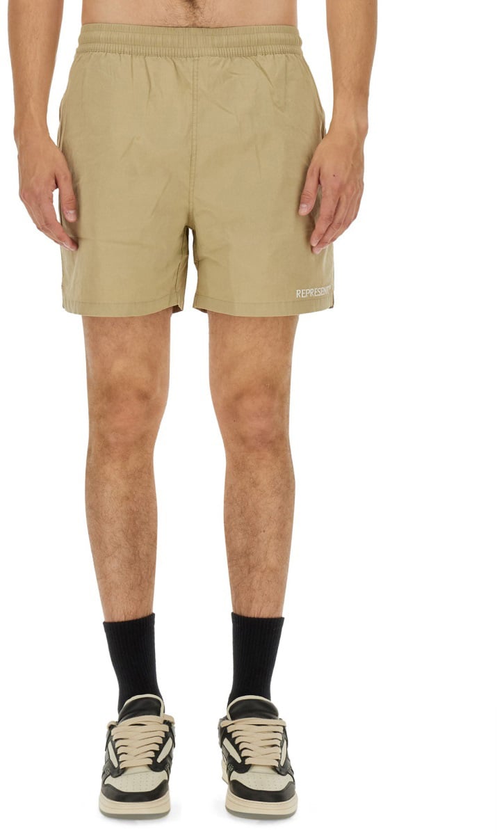 Represent BERMUDA WITH LOGO Beige