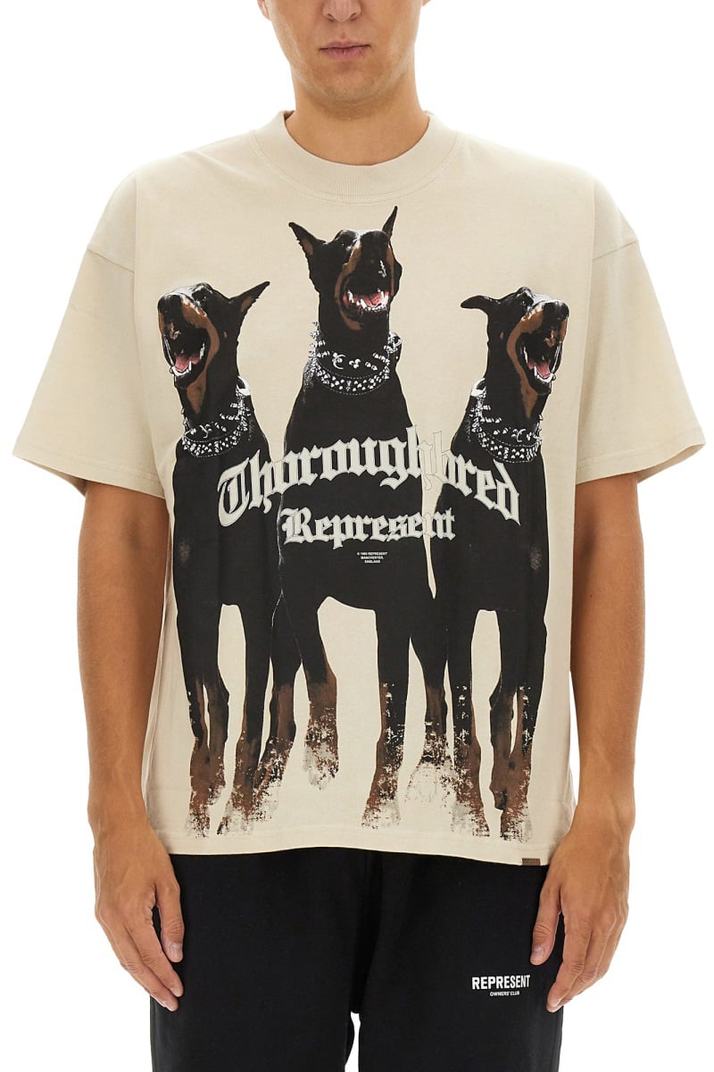 Represent "THOROUGHBRED" T-SHIRT Wit