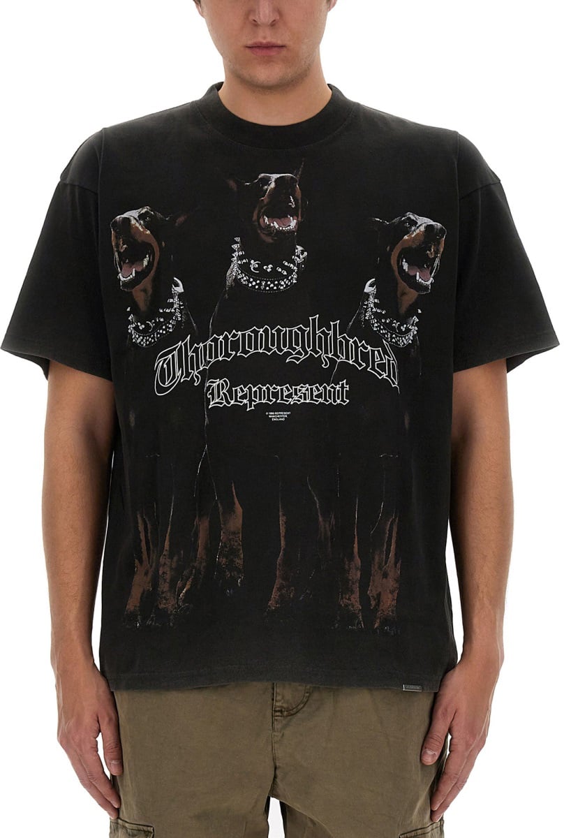 Represent "THOROUGHBRED" T-SHIRT Zwart