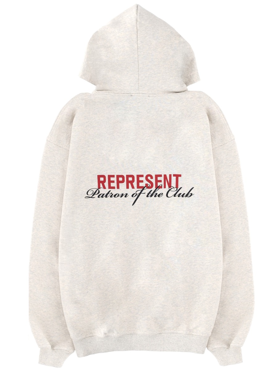 Represent Light Grey Back Red Text Hoodie Wit