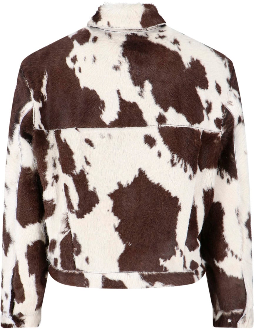 Represent Multicolor Cow Print Leather Jacket Bruin