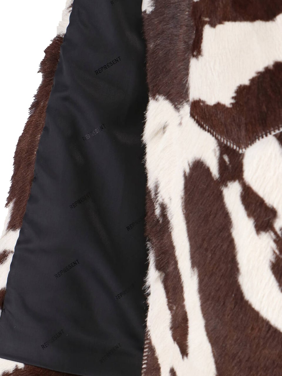 Represent Multicolor Cow Print Leather Jacket Bruin