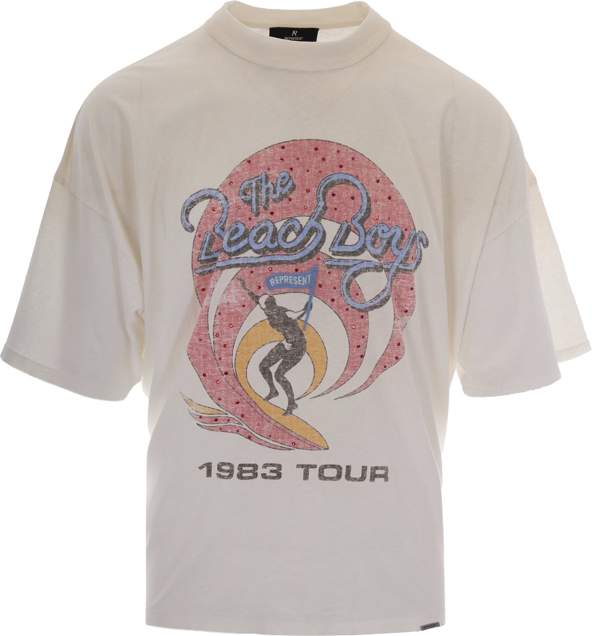 Represent T-Shirts And Polos Washed Ecru Wit