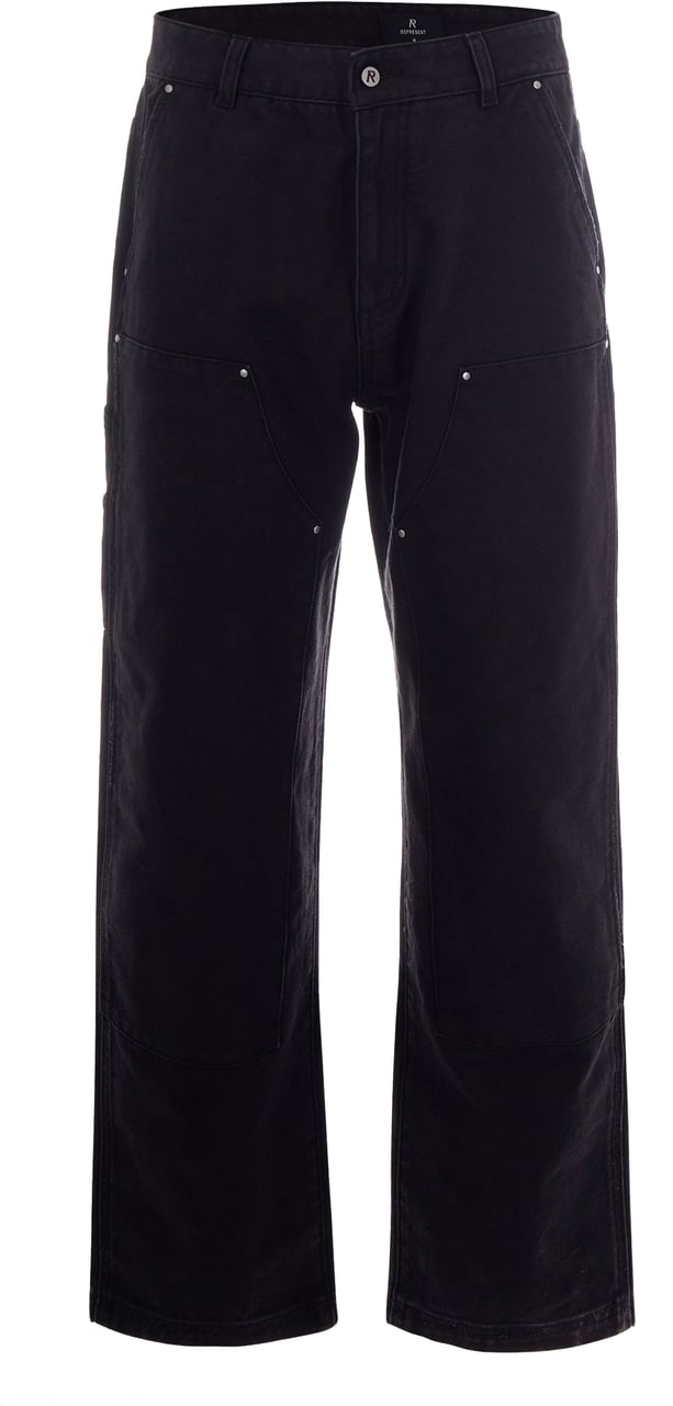 Represent Trousers Washed Black Zwart