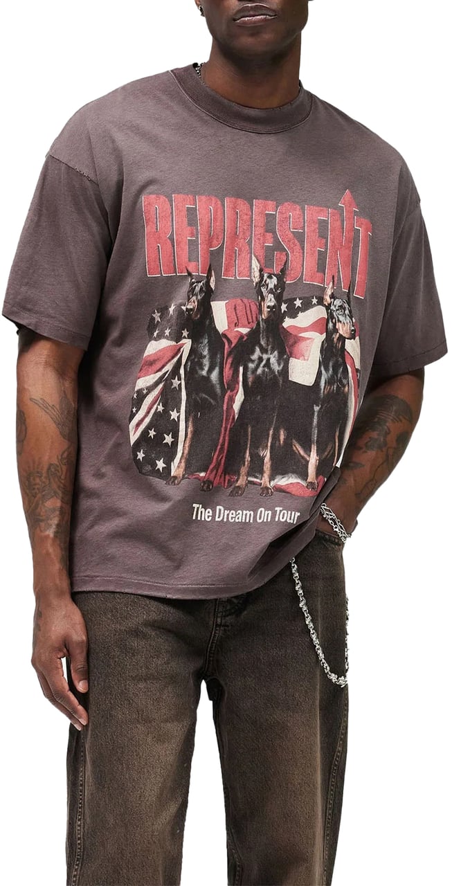 Represent DREAM ON TOUR T-SHIRT ZWART Donkergrijs