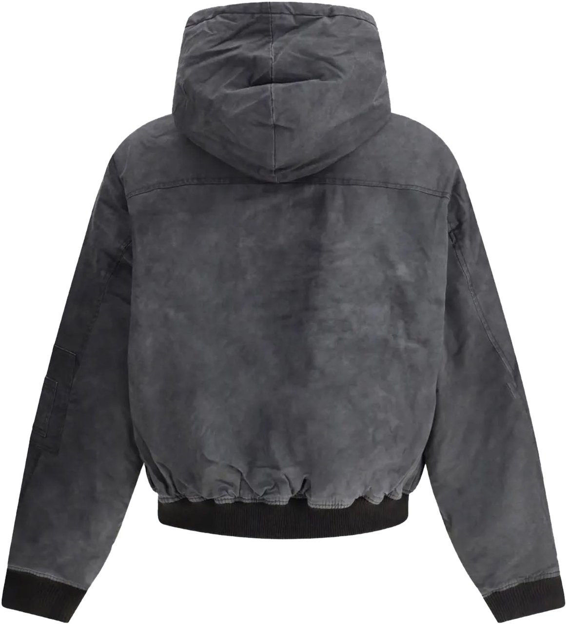 Represent HOODED WASHED BOMBER JACKET BLACK Zwart