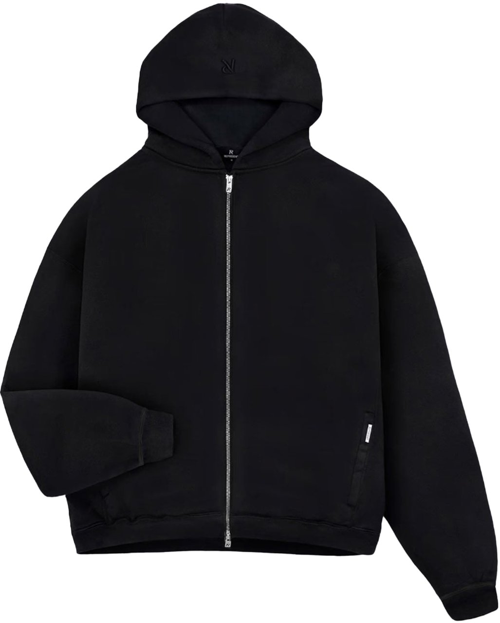 Represent Initial Boxy Zip Hoodie Black Zwart