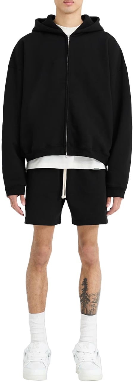 Represent Initial Boxy Zip Hoodie Black Zwart