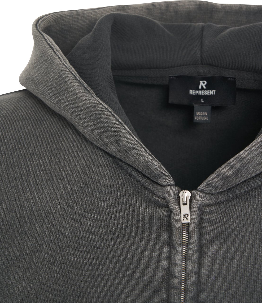 Represent Hoodie with zipper 'Initial' Grijs